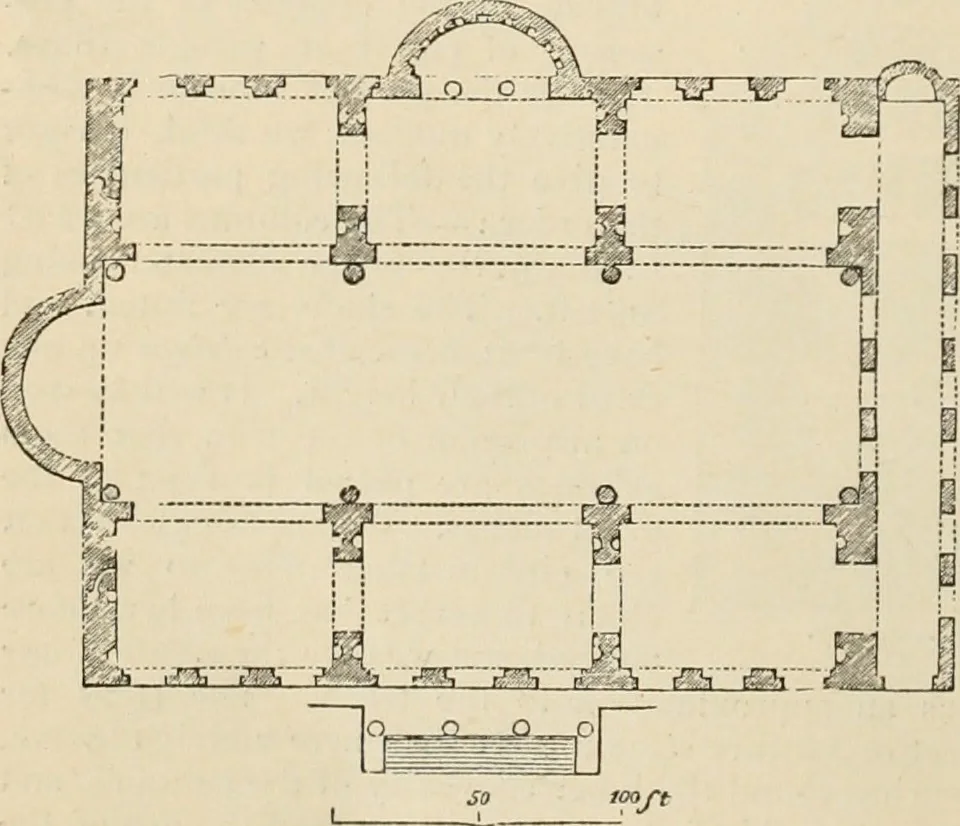 An illustration from An encyclopaedia of architecture, historical, theoretical, & practical. New ed., rev., portions rewritten, and with additions by Wyatt Papworth, 1888, leaf 109