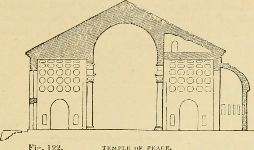 An illustration from An encyclopaedia of architecture, historical, theoretical, & practical. New ed., rev., portions rewritten, and with additions by Wyatt Papworth, 1888, leaf 110