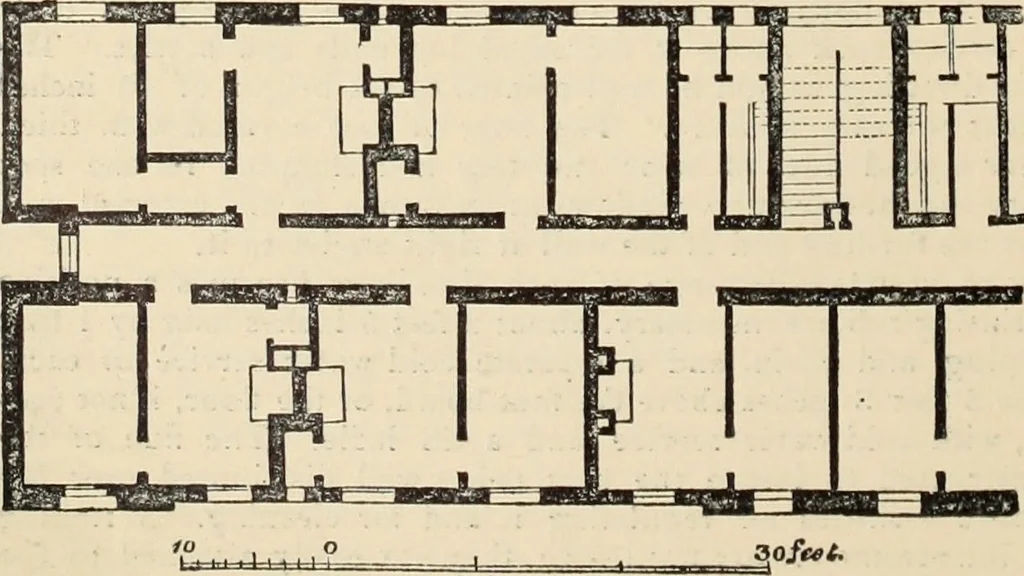 An illustration from An encyclopaedia of architecture, historical, theoretical, & practical. New ed., rev., portions rewritten, and with additions by Wyatt Papworth, 1888, leaf 1111