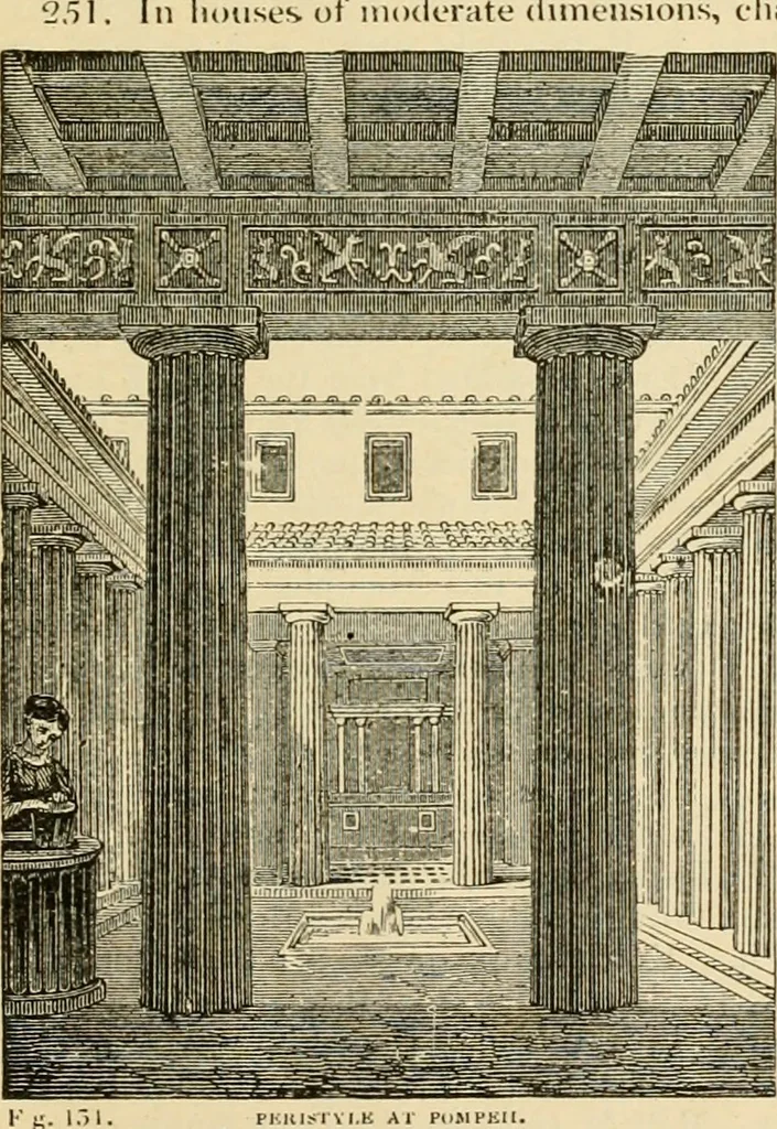 An illustration from An encyclopaedia of architecture, historical, theoretical, & practical. New ed., rev., portions rewritten, and with additions by Wyatt Papworth, 1888, leaf 122