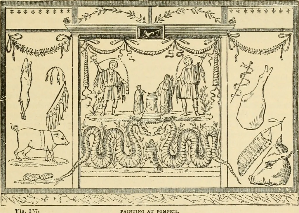 An illustration from An encyclopaedia of architecture, historical, theoretical, & practical. New ed., rev., portions rewritten, and with additions by Wyatt Papworth, 1888, leaf 124