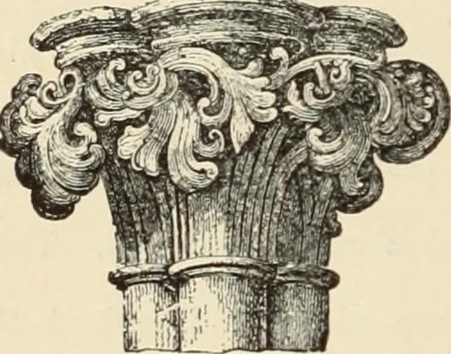 An illustration from An encyclopaedia of architecture, historical, theoretical, & practical. New ed., rev., portions rewritten, and with additions by Wyatt Papworth, 1888, leaf 1255