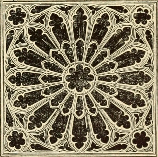 An illustration from An encyclopaedia of architecture, historical, theoretical, & practical. New ed., rev., portions rewritten, and with additions by Wyatt Papworth, 1888, leaf 1258