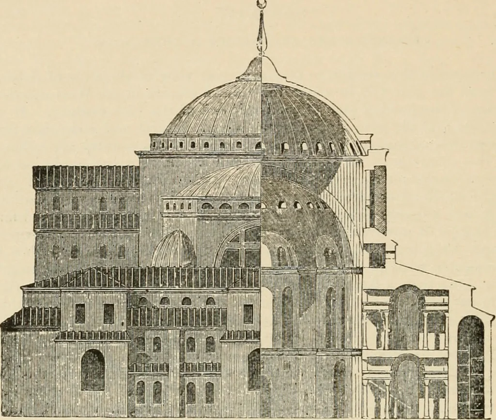 An illustration from An encyclopaedia of architecture, historical, theoretical, & practical. New ed., rev., portions rewritten, and with additions by Wyatt Papworth, 1888, leaf 129