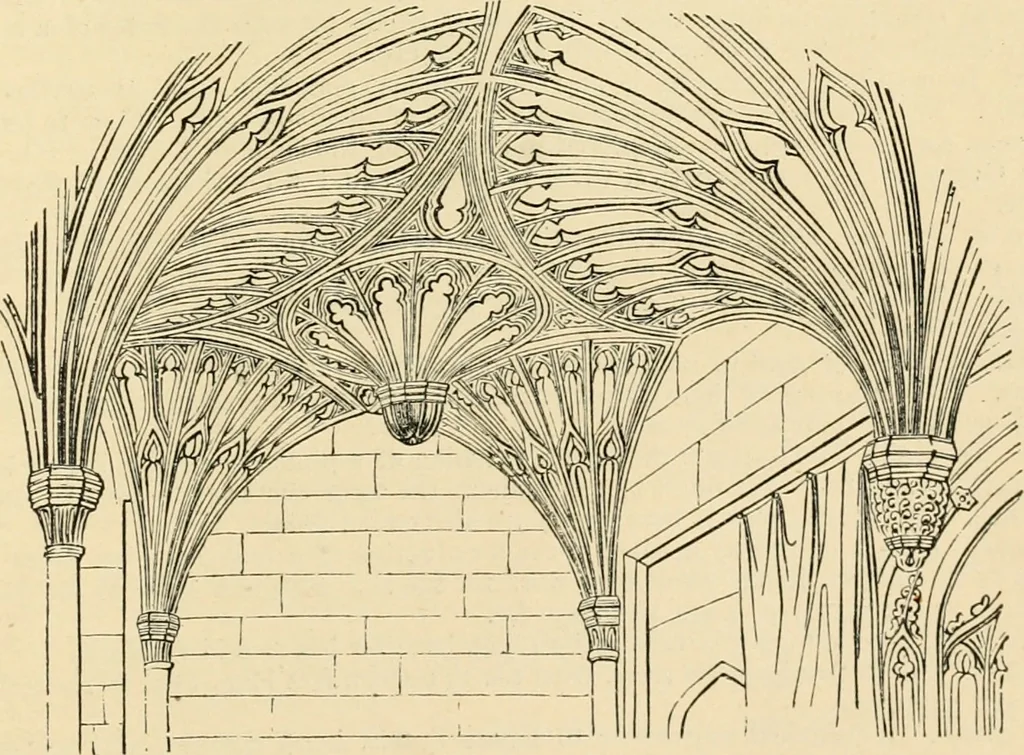 An illustration from An encyclopaedia of architecture, historical, theoretical, & practical. New ed., rev., portions rewritten, and with additions by Wyatt Papworth, 1888, leaf 1298
