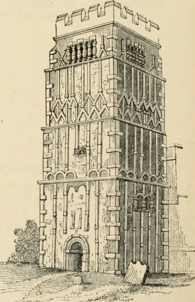 An illustration from An encyclopaedia of architecture, historical, theoretical, & practical. New ed., rev., portions rewritten, and with additions by Wyatt Papworth, 1888, leaf 1329