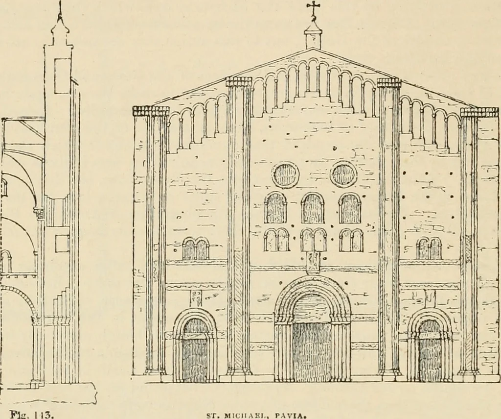 An illustration from An encyclopaedia of architecture, historical, theoretical, & practical. New ed., rev., portions rewritten, and with additions by Wyatt Papworth, 1888, leaf 133
