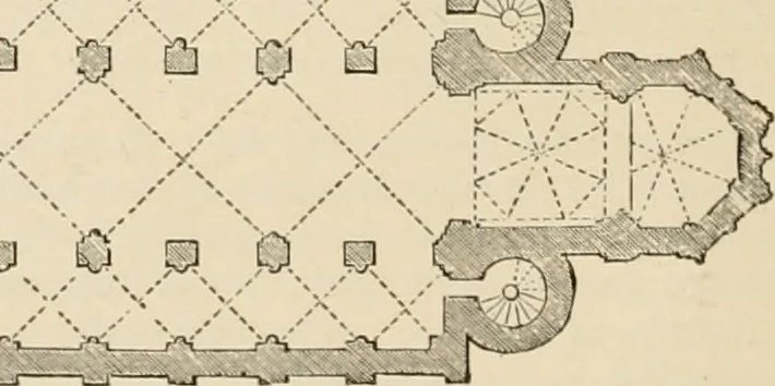 An illustration from An encyclopaedia of architecture, historical, theoretical, & practical. New ed., rev., portions rewritten, and with additions by Wyatt Papworth, 1888, leaf 137