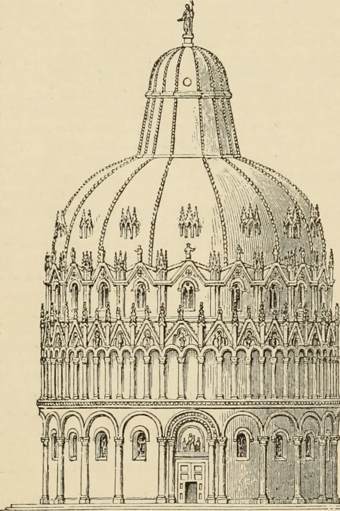 An illustration from An encyclopaedia of architecture, historical, theoretical, & practical. New ed., rev., portions rewritten, and with additions by Wyatt Papworth, 1888, leaf 139