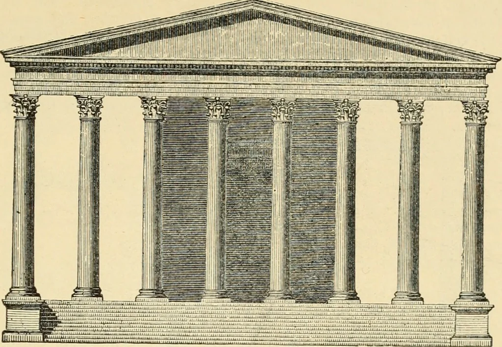 An illustration from An encyclopaedia of architecture, historical, theoretical, & practical. New ed., rev., portions rewritten, and with additions by Wyatt Papworth, 1888, leaf 1392