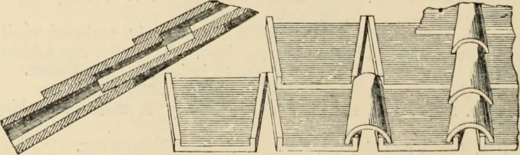 An illustration from An encyclopaedia of architecture, historical, theoretical, & practical. New ed., rev., portions rewritten, and with additions by Wyatt Papworth, 1888, leaf 1397