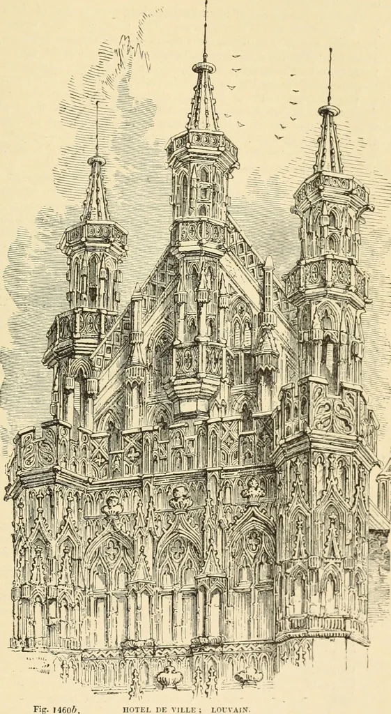 An illustration from An encyclopaedia of architecture, historical, theoretical, & practical. New ed., rev., portions rewritten, and with additions by Wyatt Papworth, 1888, leaf 1400