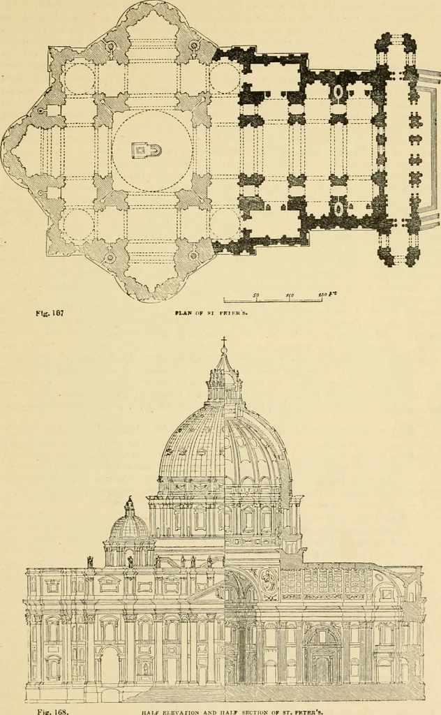 An illustration from An encyclopaedia of architecture, historical, theoretical, & practical. New ed., rev., portions rewritten, and with additions by Wyatt Papworth, 1888, leaf 162