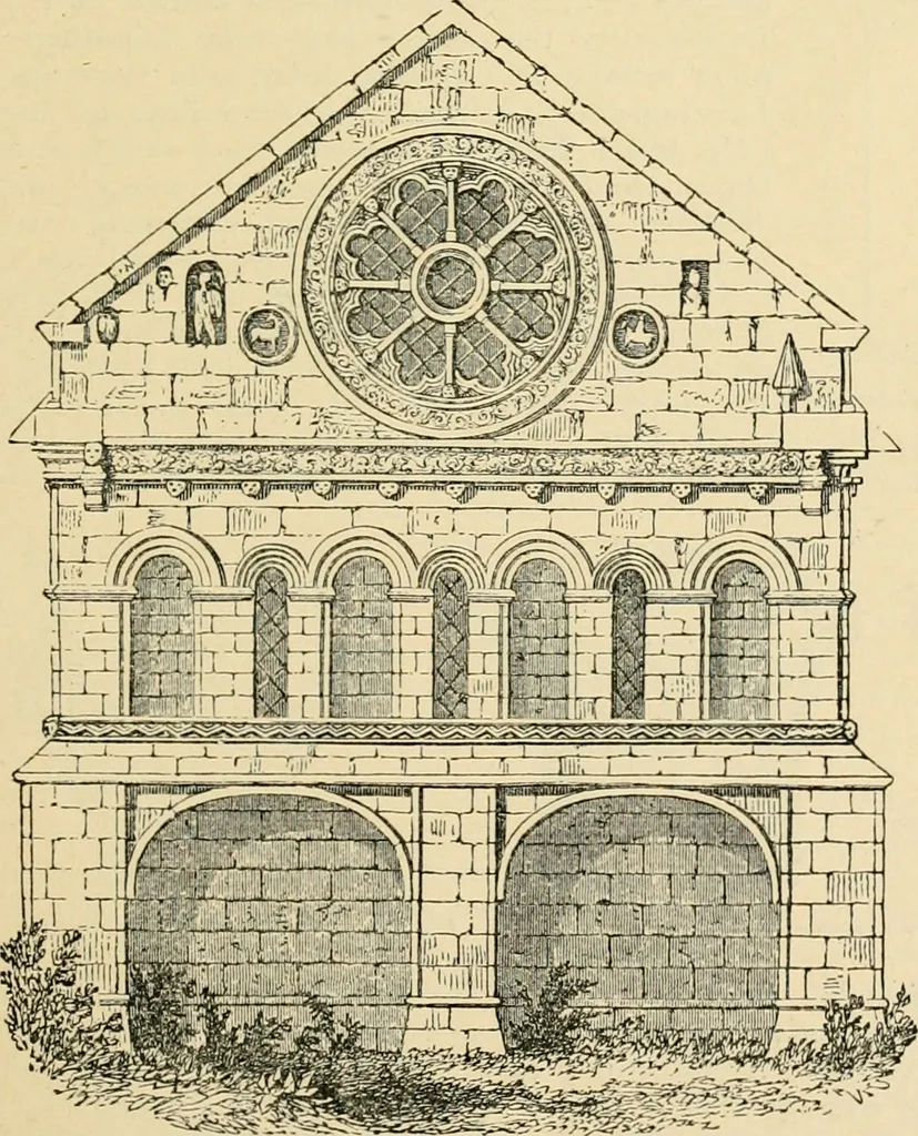 An illustration from An encyclopaedia of architecture, historical, theoretical, & practical. New ed., rev., portions rewritten, and with additions by Wyatt Papworth, 1888, leaf 188
