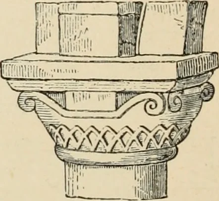 An illustration from An encyclopaedia of architecture, historical, theoretical, & practical. New ed., rev., portions rewritten, and with additions by Wyatt Papworth, 1888, leaf 189