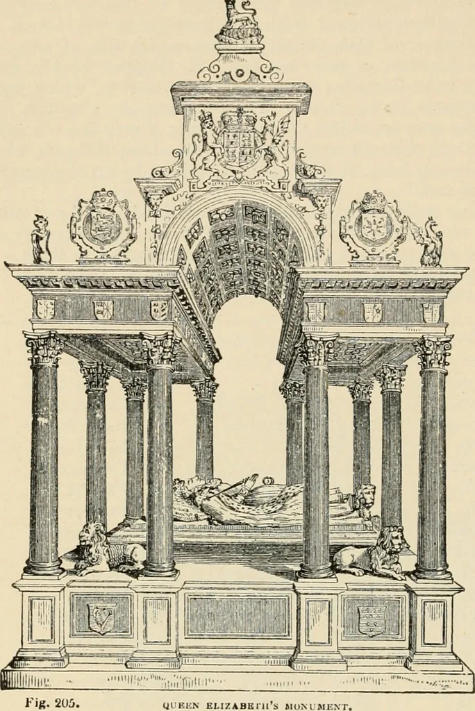 An illustration from An encyclopaedia of architecture, historical, theoretical, & practical. New ed., rev., portions rewritten, and with additions by Wyatt Papworth, 1888, leaf 225