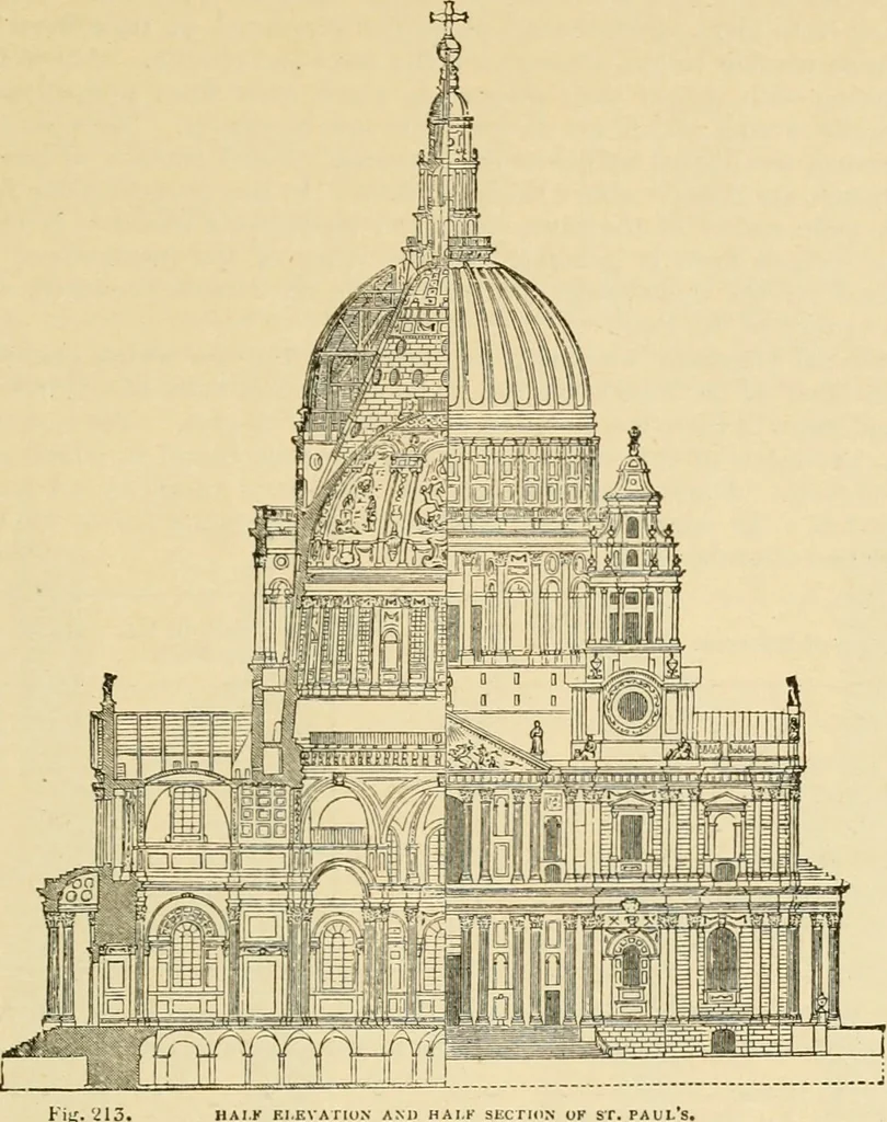 An illustration from An encyclopaedia of architecture, historical, theoretical, & practical. New ed., rev., portions rewritten, and with additions by Wyatt Papworth, 1888, leaf 234