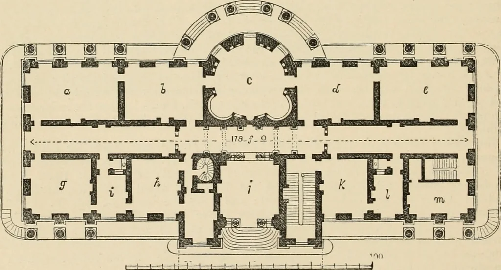 An illustration from An encyclopaedia of architecture, historical, theoretical, & practical. New ed., rev., portions rewritten, and with additions by Wyatt Papworth, 1888, leaf 251