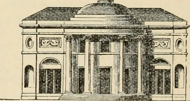 An illustration from An encyclopaedia of architecture, historical, theoretical, & practical. New ed., rev., portions rewritten, and with additions by Wyatt Papworth, 1888, leaf 253