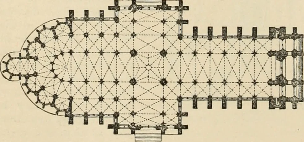 An illustration from An encyclopaedia of architecture, historical, theoretical, & practical. New ed., rev., portions rewritten, and with additions by Wyatt Papworth, 1888, leaf 257