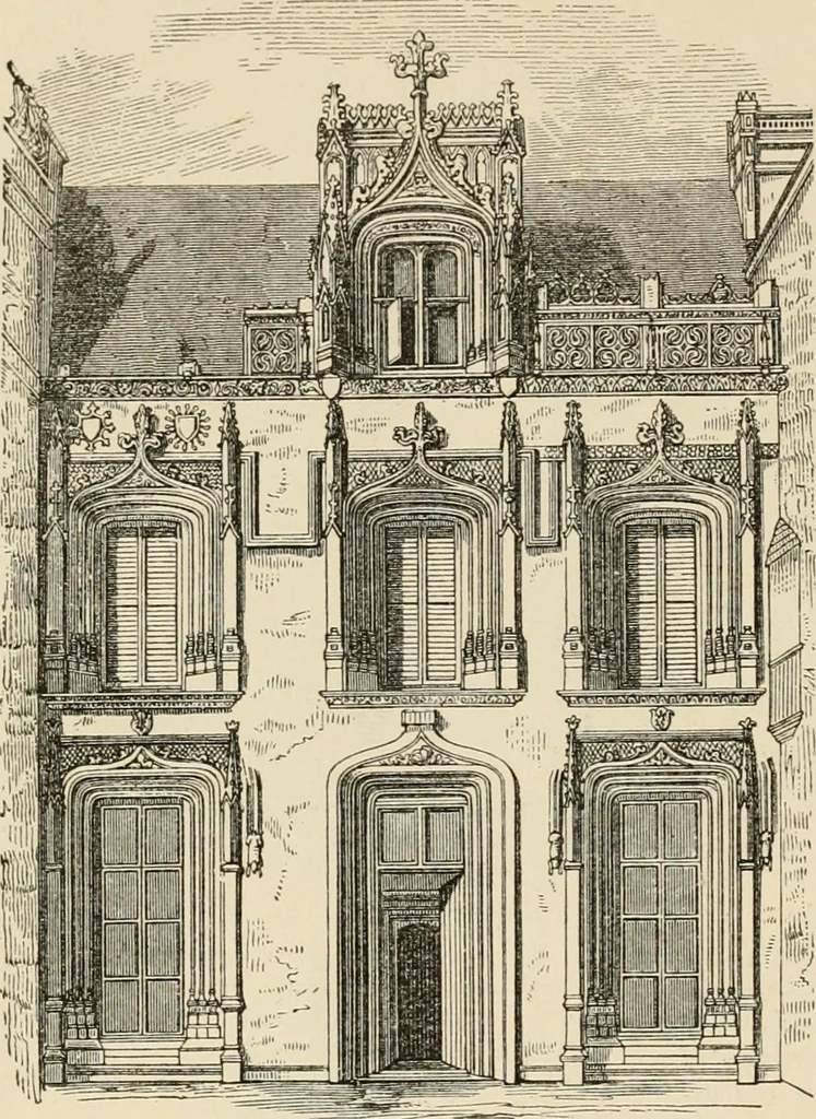 An illustration from An encyclopaedia of architecture, historical, theoretical, & practical. New ed., rev., portions rewritten, and with additions by Wyatt Papworth, 1888, leaf 261