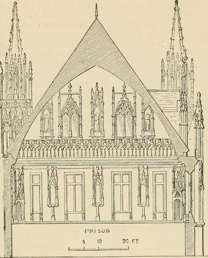 An illustration from An encyclopaedia of architecture, historical, theoretical, & practical. New ed., rev., portions rewritten, and with additions by Wyatt Papworth, 1888, leaf 263