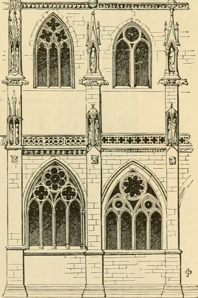An illustration from An encyclopaedia of architecture, historical, theoretical, & practical. New ed., rev., portions rewritten, and with additions by Wyatt Papworth, 1888, leaf 268