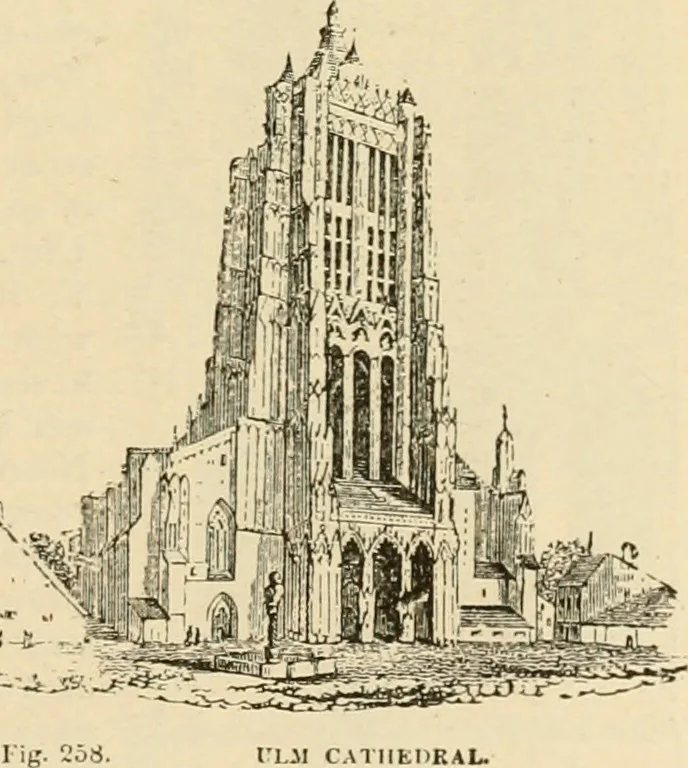 An illustration from An encyclopaedia of architecture, historical, theoretical, & practical. New ed., rev., portions rewritten, and with additions by Wyatt Papworth, 1888, leaf 270