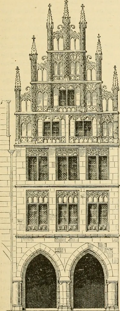 An illustration from An encyclopaedia of architecture, historical, theoretical, & practical. New ed., rev., portions rewritten, and with additions by Wyatt Papworth, 1888, leaf 272