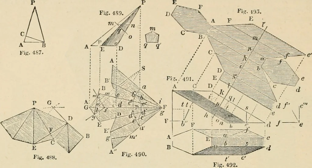An illustration from An encyclopaedia of architecture, historical, theoretical, & practical. New ed., rev., portions rewritten, and with additions by Wyatt Papworth, 1888, leaf 345