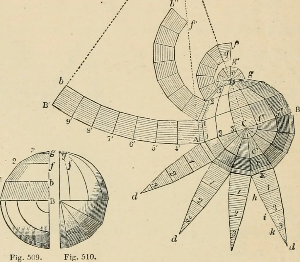 An illustration from An encyclopaedia of architecture, historical, theoretical, & practical. New ed., rev., portions rewritten, and with additions by Wyatt Papworth, 1888, leaf 349