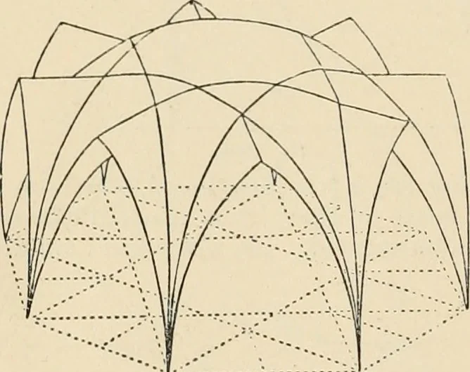 An illustration from An encyclopaedia of architecture, historical, theoretical, & practical. New ed., rev., portions rewritten, and with additions by Wyatt Papworth, 1888, leaf 411