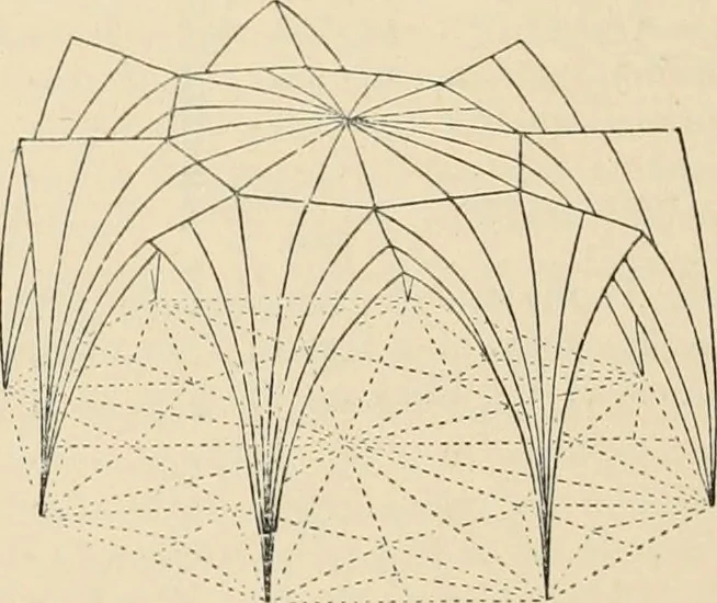 An illustration from An encyclopaedia of architecture, historical, theoretical, & practical. New ed., rev., portions rewritten, and with additions by Wyatt Papworth, 1888, leaf 411