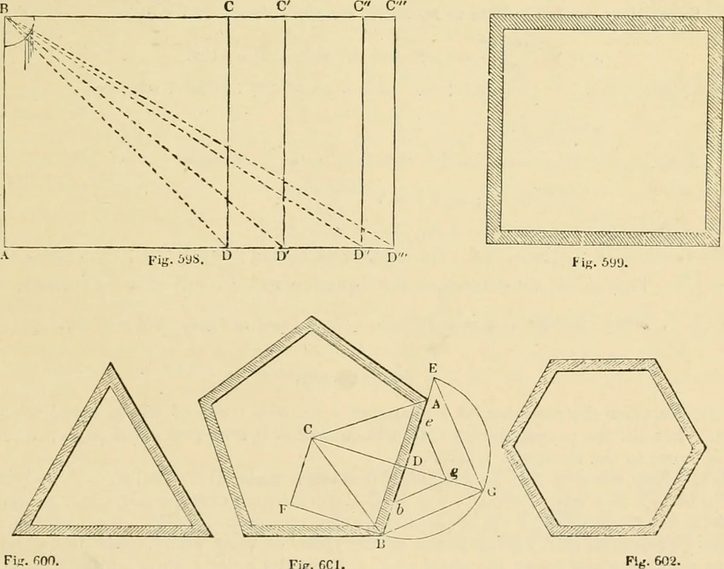 An illustration from An encyclopaedia of architecture, historical, theoretical, & practical. New ed., rev., portions rewritten, and with additions by Wyatt Papworth, 1888, leaf 420