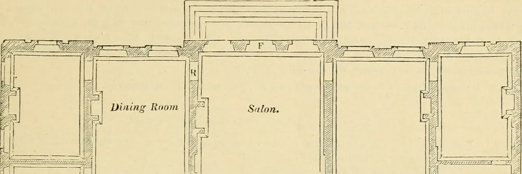 An illustration from An encyclopaedia of architecture, historical, theoretical, & practical. New ed., rev., portions rewritten, and with additions by Wyatt Papworth, 1888, leaf 426