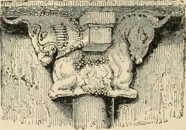 An illustration from An encyclopaedia of architecture, historical, theoretical, & practical. New ed., rev., portions rewritten, and with additions by Wyatt Papworth, 1888, leaf 43