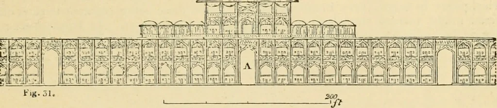 An illustration from An encyclopaedia of architecture, historical, theoretical, & practical. New ed., rev., portions rewritten, and with additions by Wyatt Papworth, 1888, leaf 44