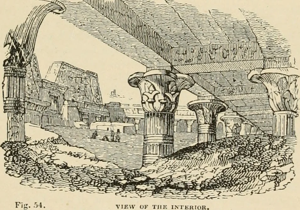 An illustration from An encyclopaedia of architecture, historical, theoretical, & practical. New ed., rev., portions rewritten, and with additions by Wyatt Papworth, 1888, leaf 57