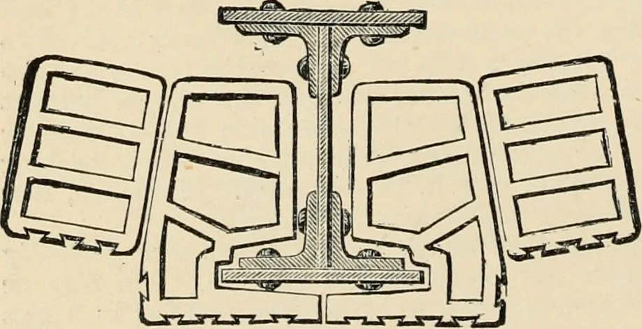 An illustration from An encyclopaedia of architecture, historical, theoretical, & practical. New ed., rev., portions rewritten, and with additions by Wyatt Papworth, 1888, leaf 589