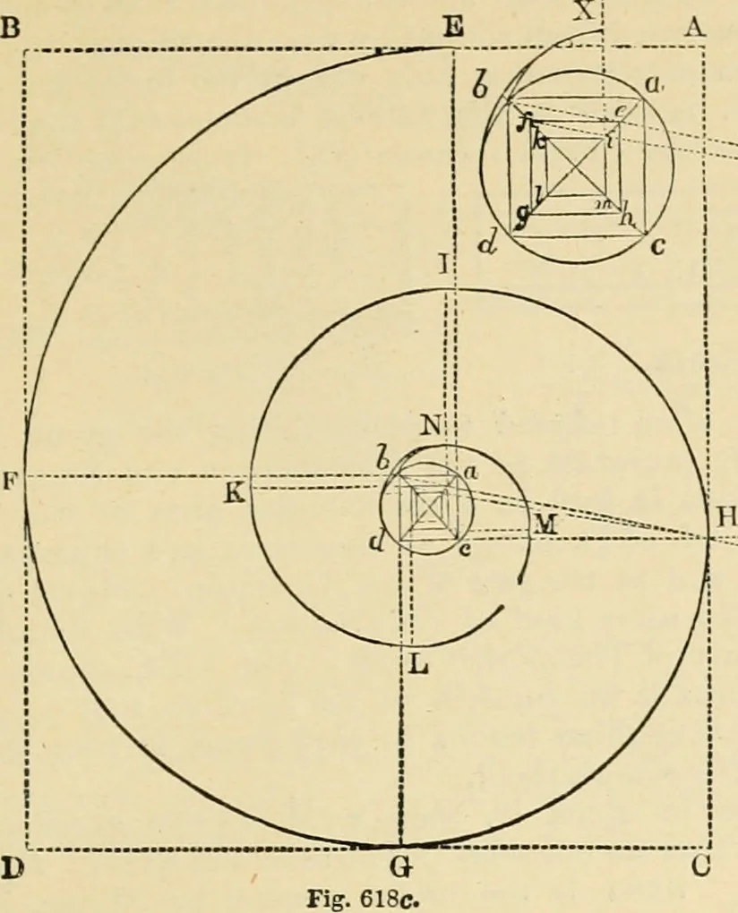 An illustration from An encyclopaedia of architecture, historical, theoretical, & practical. New ed., rev., portions rewritten, and with additions by Wyatt Papworth, 1888, leaf 606
