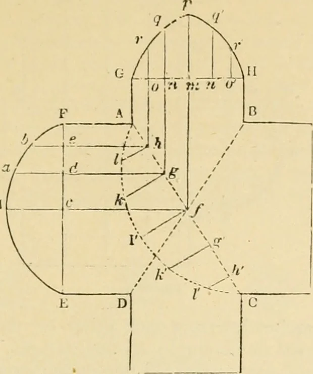 An illustration from An encyclopaedia of architecture, historical, theoretical, & practical. New ed., rev., portions rewritten, and with additions by Wyatt Papworth, 1888, leaf 614