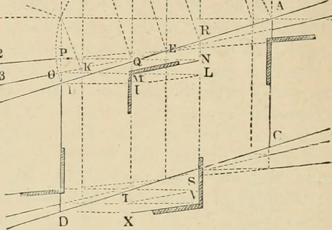 An illustration from An encyclopaedia of architecture, historical, theoretical, & practical. New ed., rev., portions rewritten, and with additions by Wyatt Papworth, 1888, leaf 621