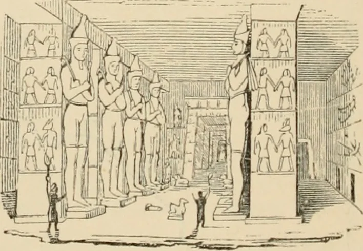 An illustration from An encyclopaedia of architecture, historical, theoretical, & practical. New ed., rev., portions rewritten, and with additions by Wyatt Papworth, 1888, leaf 63