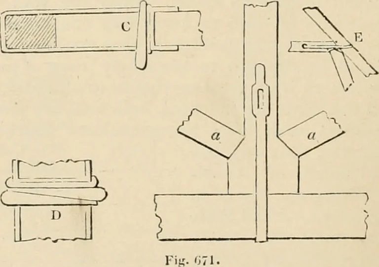 An illustration from An encyclopaedia of architecture, historical, theoretical, & practical. New ed., rev., portions rewritten, and with additions by Wyatt Papworth, 1888, leaf 637