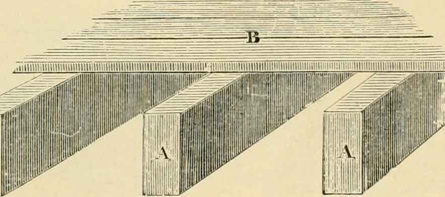 An illustration from An encyclopaedia of architecture, historical, theoretical, & practical. New ed., rev., portions rewritten, and with additions by Wyatt Papworth, 1888, leaf 638