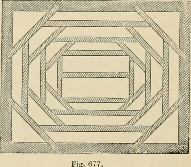 An illustration from An encyclopaedia of architecture, historical, theoretical, & practical. New ed., rev., portions rewritten, and with additions by Wyatt Papworth, 1888, leaf 641