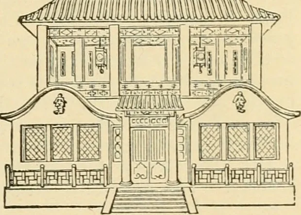 An illustration from An encyclopaedia of architecture, historical, theoretical, & practical. New ed., rev., portions rewritten, and with additions by Wyatt Papworth, 1888, leaf 66