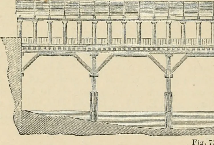 An illustration from An encyclopaedia of architecture, historical, theoretical, & practical. New ed., rev., portions rewritten, and with additions by Wyatt Papworth, 1888, leaf 669