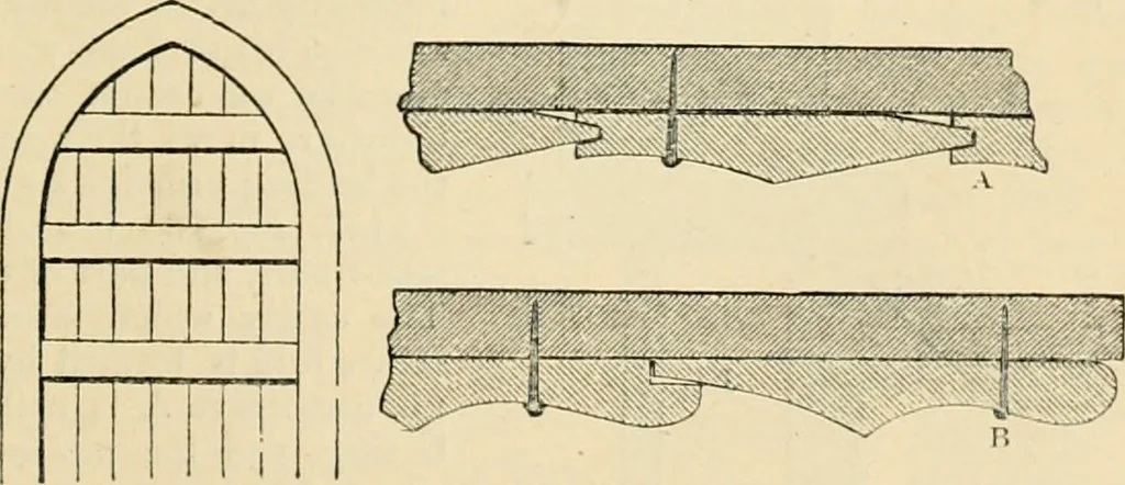 An illustration from An encyclopaedia of architecture, historical, theoretical, & practical. New ed., rev., portions rewritten, and with additions by Wyatt Papworth, 1888, leaf 678