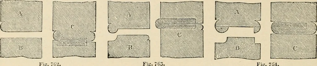 An illustration from An encyclopaedia of architecture, historical, theoretical, & practical. New ed., rev., portions rewritten, and with additions by Wyatt Papworth, 1888, leaf 681